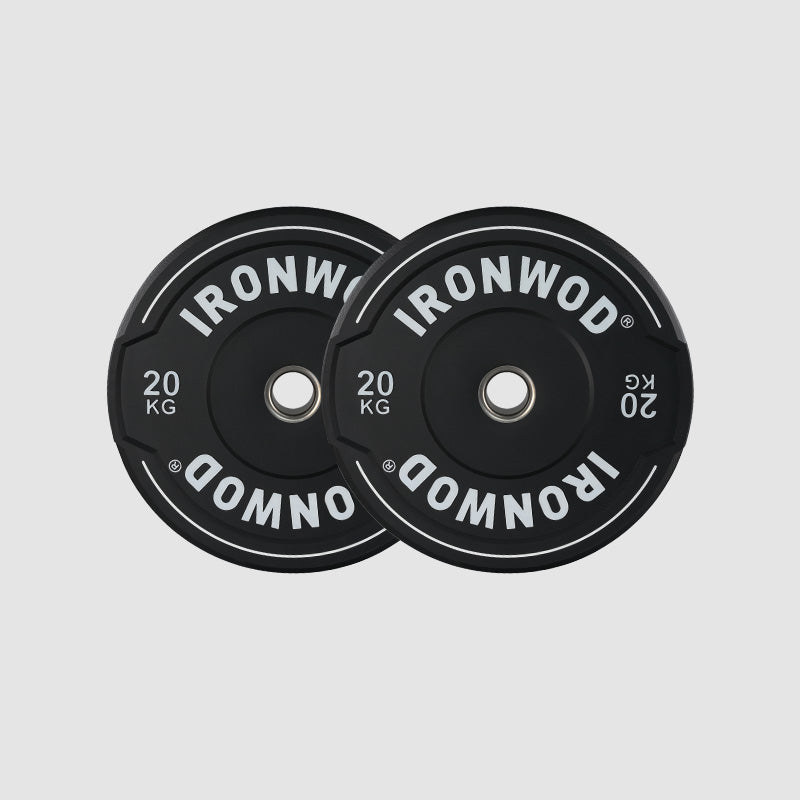 IRONWOD Black Hybrid Bumper Plates