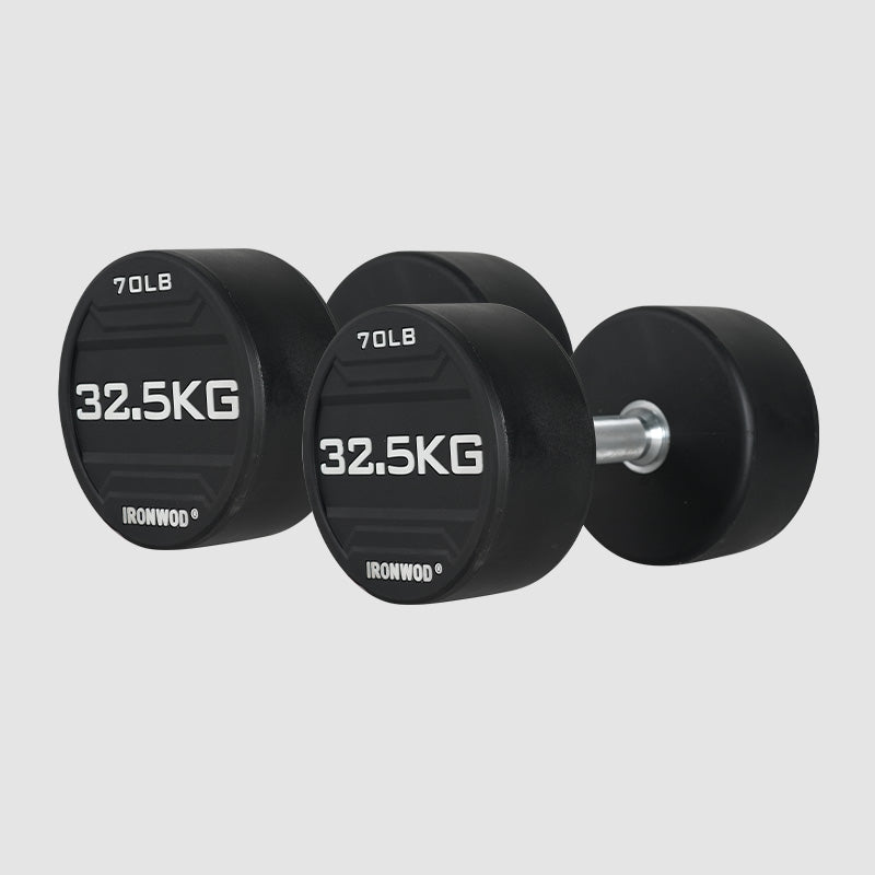 IRONWOD Rubber-Coated Round-Head Dumbbell