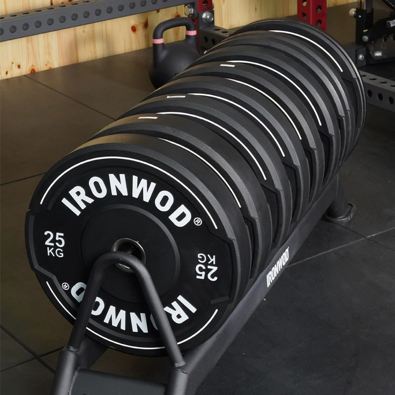 IRONWOD Black Hybrid Bumper Plates