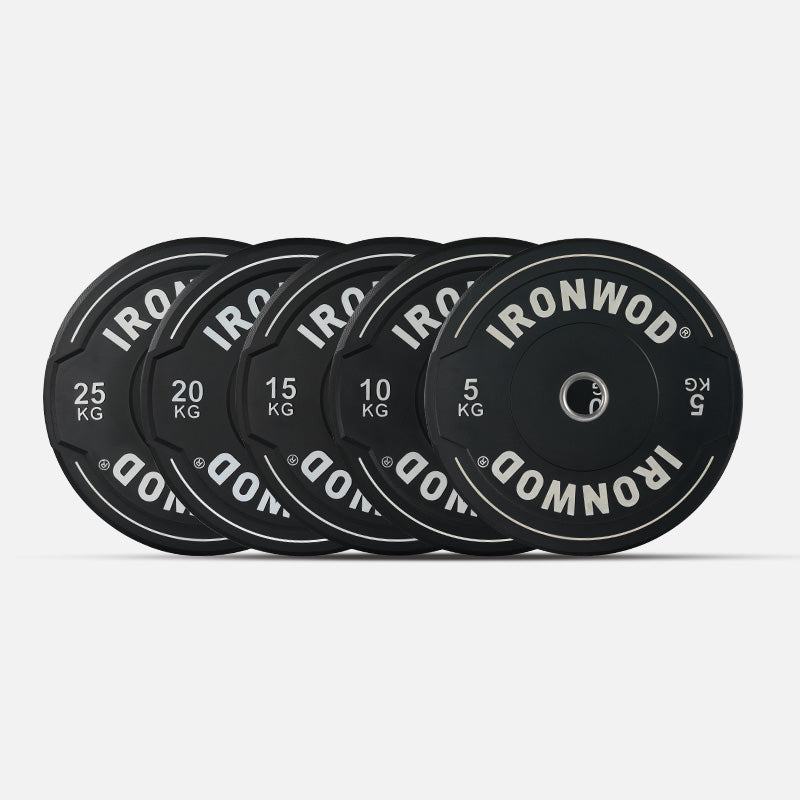 IRONWOD Black Hybrid Bumper Plates