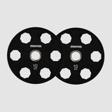 IRONWOD Fitness 6-Hole Rubber-Coated Cast Iron Plates