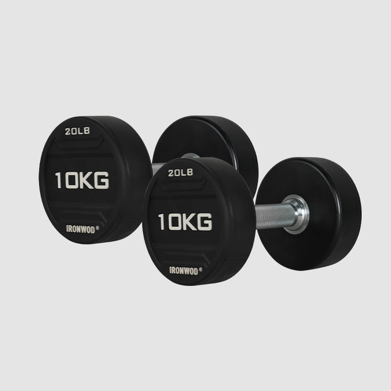 IRONWOD Rubber-Coated Round-Head Dumbbell