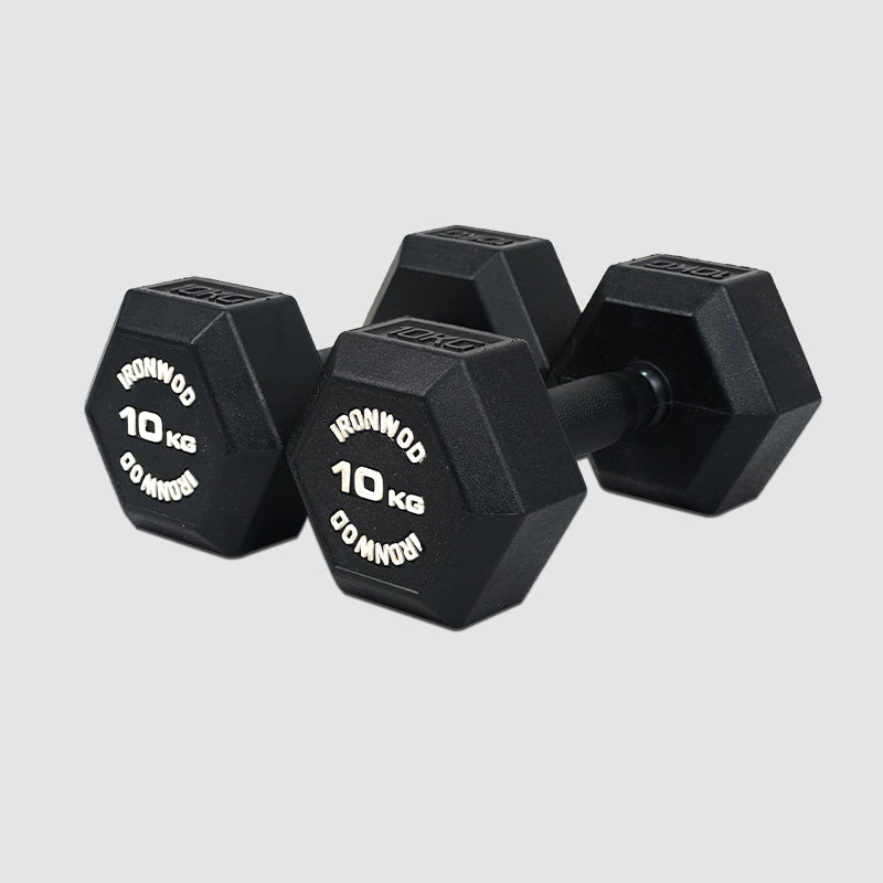 IRONWOD Rubber Coated Hex Dumbbells