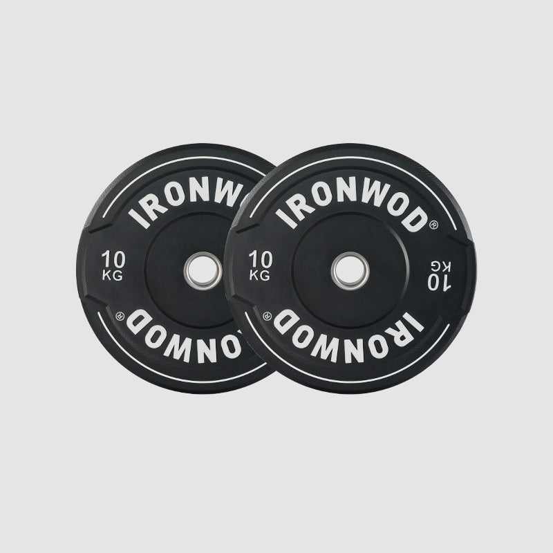 IRONWOD Black Hybrid Bumper Plates