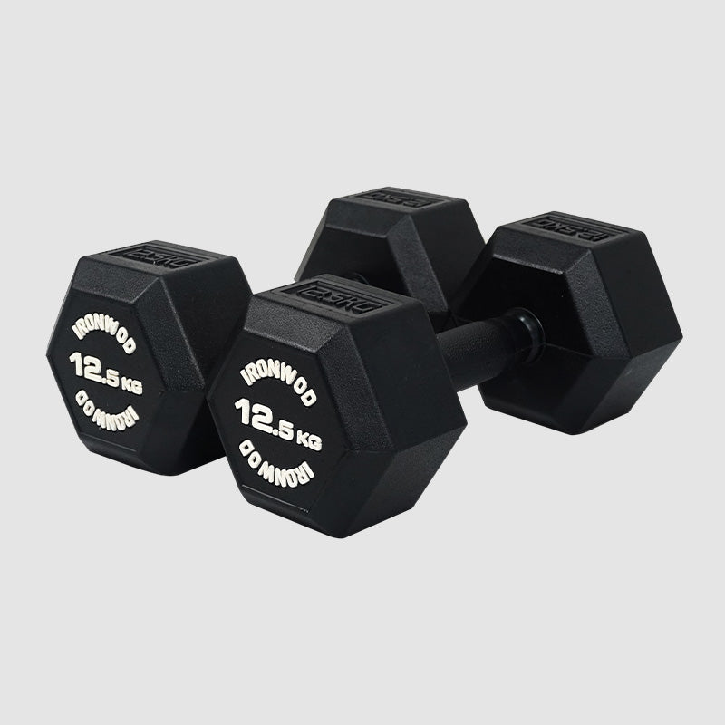 IRONWOD Rubber Coated Hex Dumbbells