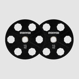 IRONWOD Fitness 6-Hole Rubber-Coated Cast Iron Plates
