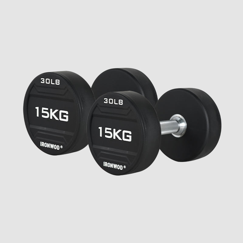 IRONWOD Rubber-Coated Round-Head Dumbbell