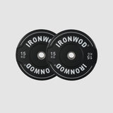 IRONWOD Black Hybrid Bumper Plates