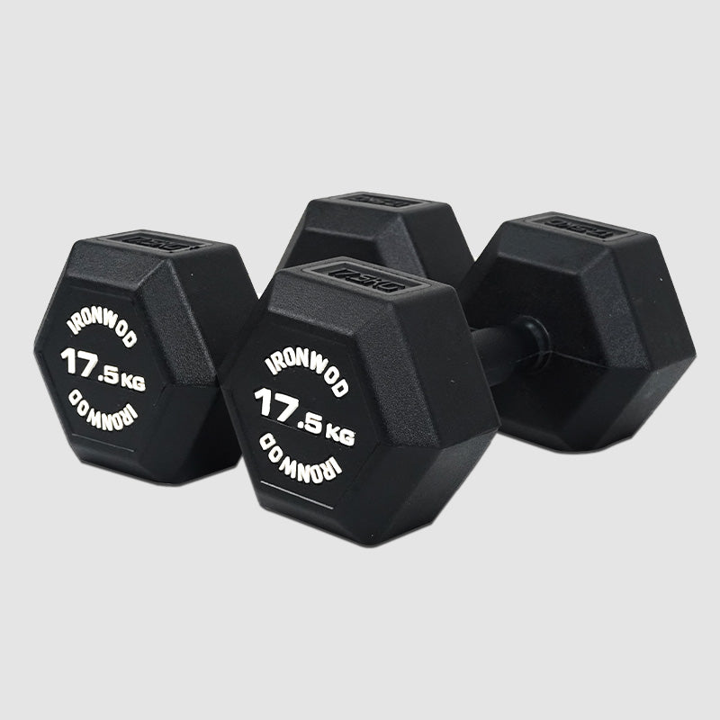 IRONWOD Rubber Coated Hex Dumbbells