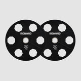 IRONWOD Fitness 6-Hole Rubber-Coated Cast Iron Plates