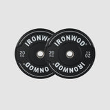 IRONWOD Black Hybrid Bumper Plates