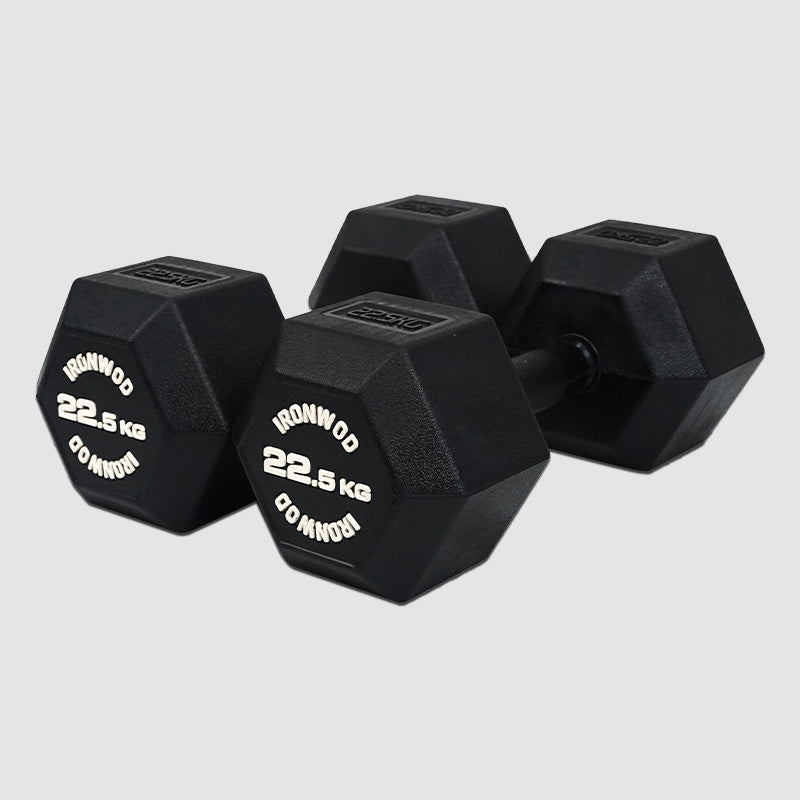 IRONWOD Rubber Coated Hex Dumbbells