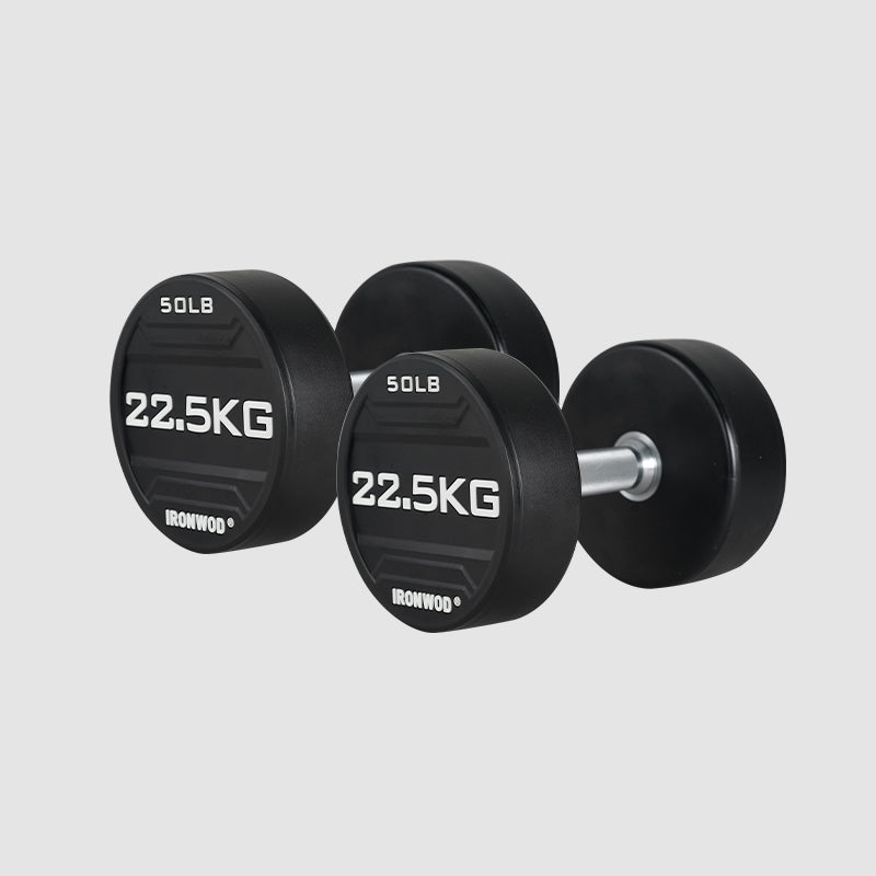 IRONWOD Rubber-Coated Round-Head Dumbbell