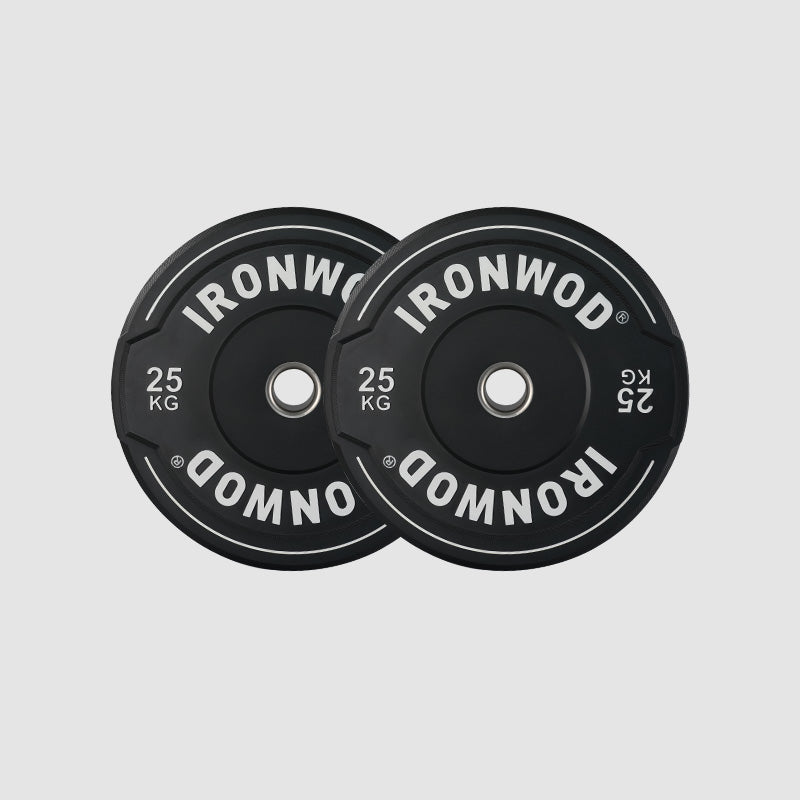 IRONWOD Black Hybrid Bumper Plates