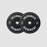 IRONWOD Black Hybrid Bumper Plates