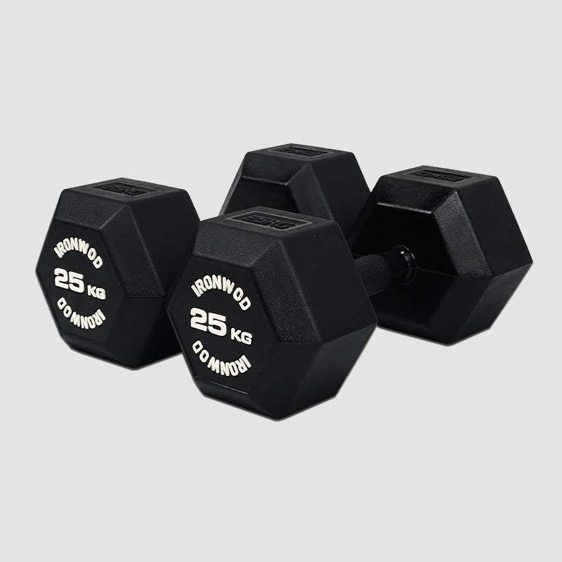 IRONWOD Rubber Coated Hex Dumbbells