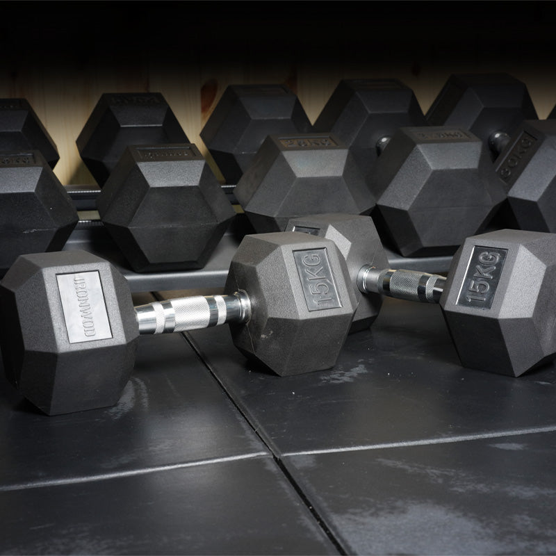 IRONWOD Rubber Hex Dumbbell