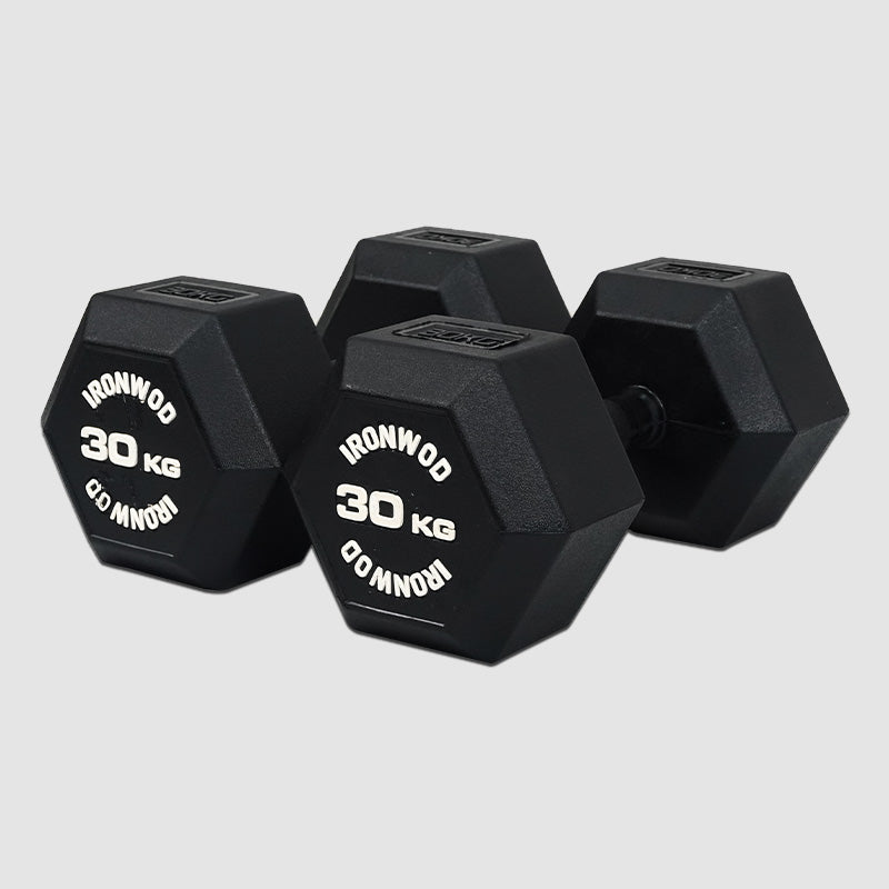 IRONWOD Rubber Coated Hex Dumbbells