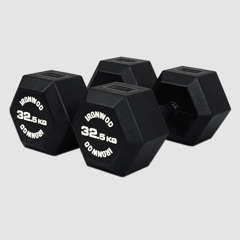IRONWOD Rubber Coated Hex Dumbbells