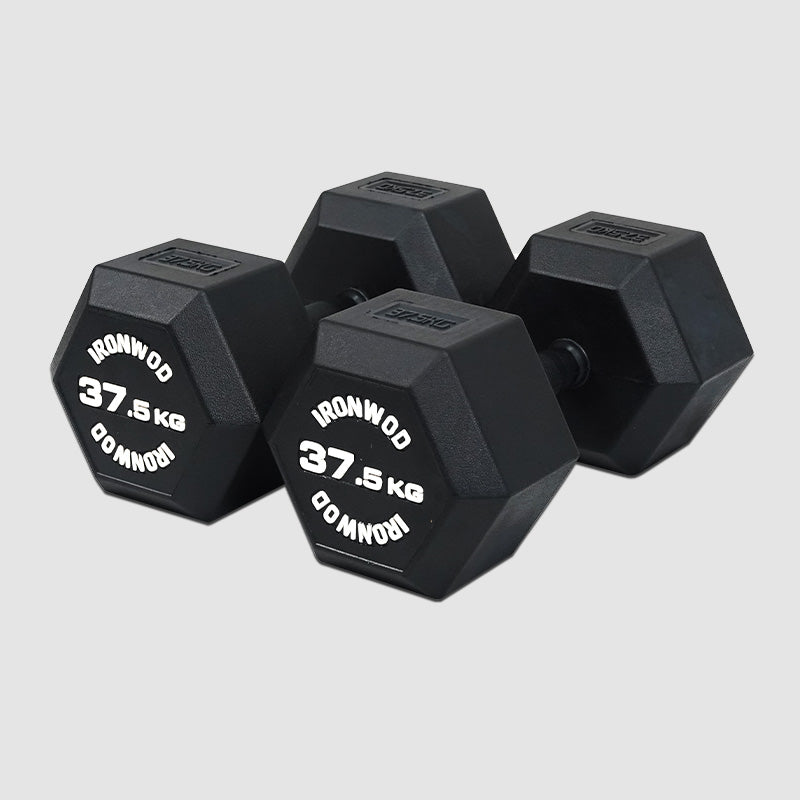 IRONWOD Rubber Coated Hex Dumbbells