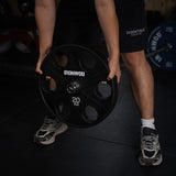 IRONWOD Fitness 6-Hole Rubber-Coated Cast Iron Plates