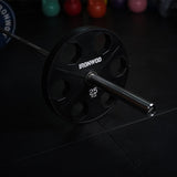 IRONWOD Fitness 6-Hole Rubber-Coated Cast Iron Plates