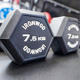 IRONWOD Rubber Coated Hex Dumbbells