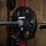 IRONWOD Fitness 6-Hole Rubber-Coated Cast Iron Plates