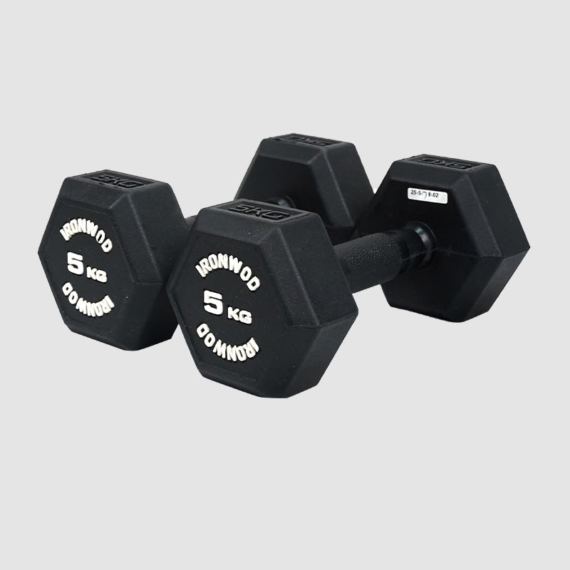 IRONWOD Rubber Coated Hex Dumbbells