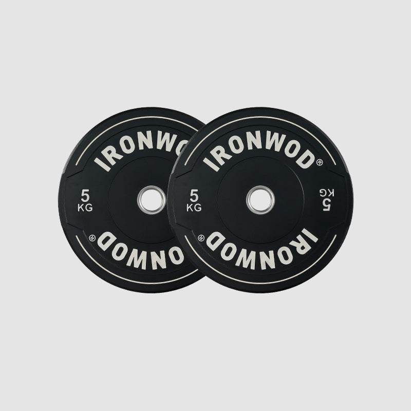 IRONWOD Black Hybrid Bumper Plates